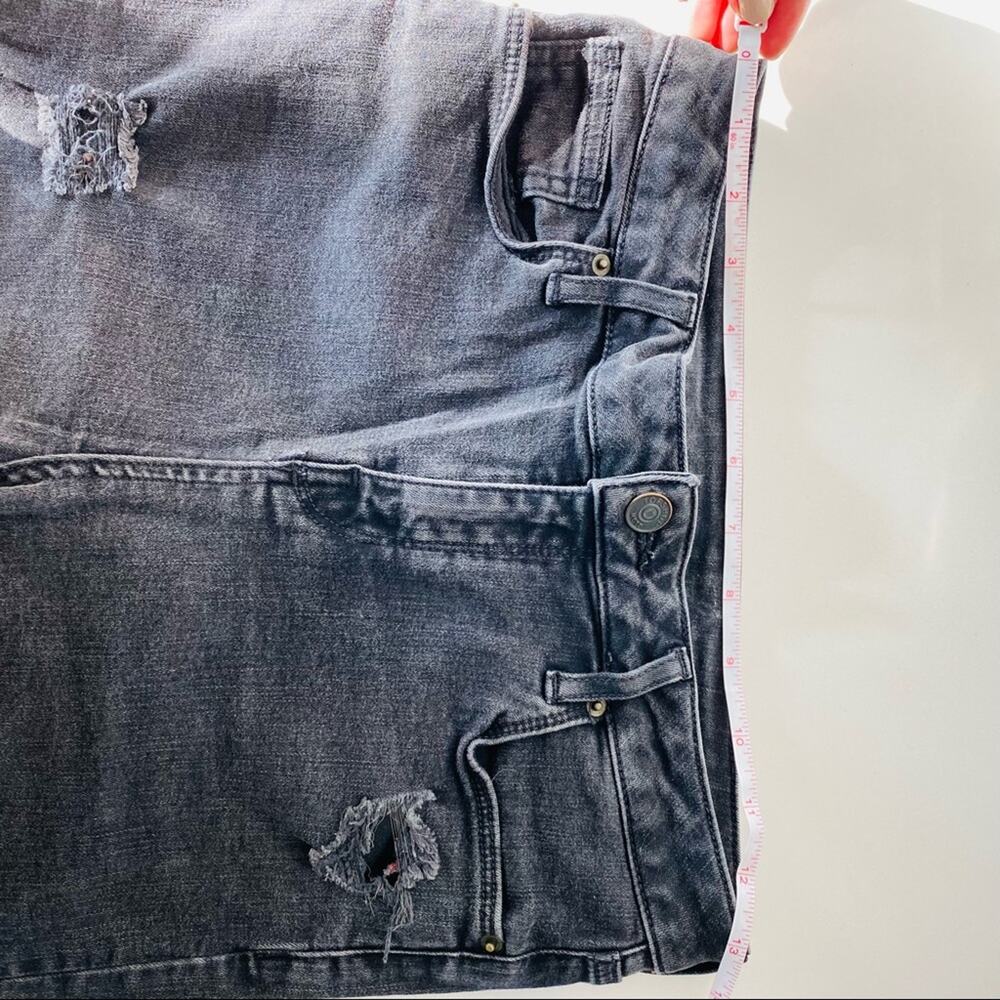 TOPSHOP Moto Washed Black Grey Denim Distressed Ripped High Rise Skinny Jeans 30 - Picture 8 of 12